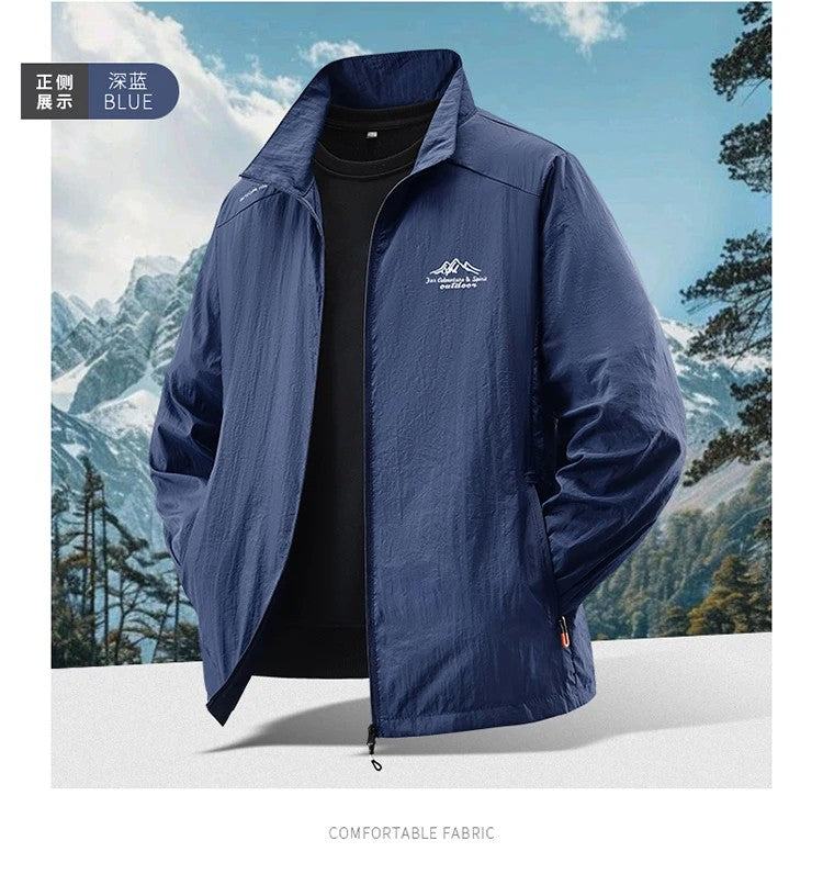 2025 Men's Summer Sun Protection Jacket Ultra-Light Thin Skin-Friendly Breathable UV Proof Fishing Ice Silk Sunscreen Coat