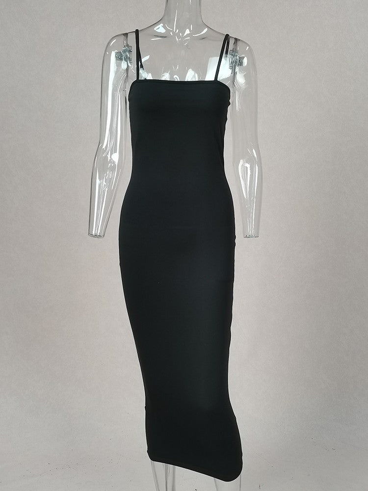 2025 New Spring Summer Women's High Elastic Sleeveless Backless Dress Long Sling