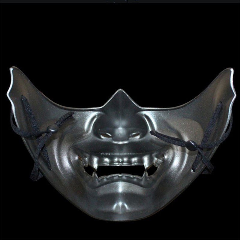 Halloween Cosplay Airsoft Mask Protective Fashion Half Face Mask Prajna Hannya Mask Japanese Samurai Evil Oni Demon Party Decor