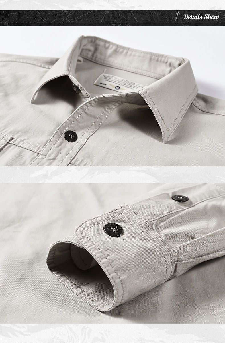 New Men's Spring Multi-pocket Military Tactical Shirts Male Autumn Breathable Blouse Long Sleeve Working Camisa Cargo Shirts