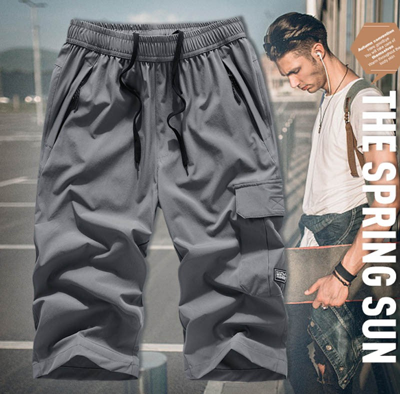 Men's Summer Quick Dry 3/4 Pants Lightweight Capri Shorts Hiking Fishing Travel Casual Cargo Shorts Pants Men Gym Shorts 7XL 8XL
