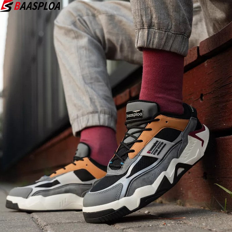 Baasploa New Men's Shoes Outdoors Walking Sneakers Waterproof Shoes Comfort Tenis for Men Non-Slip