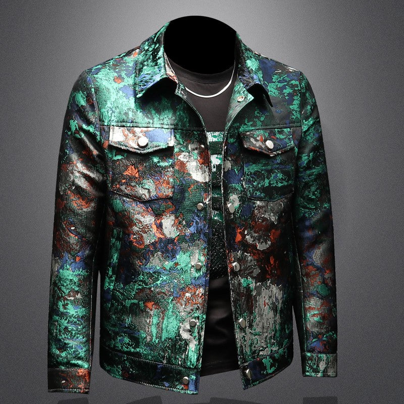 2025 Spring Vintage Jacquard Jacket Men Luxury Casual Business Social Jacket Social Streetwear Bomber Jacket Men Clothing M-4XL