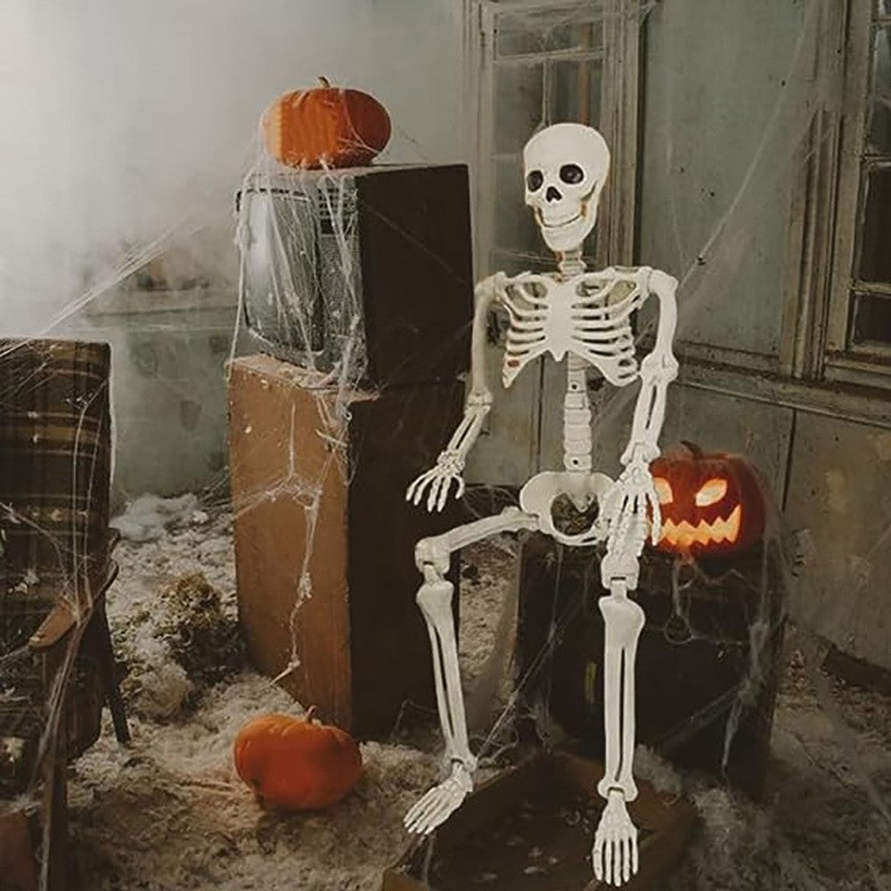 Halloween Decorations Skeleton,Posable Human Shape Skeleton,Halloween Fake Bone Horror Decoration