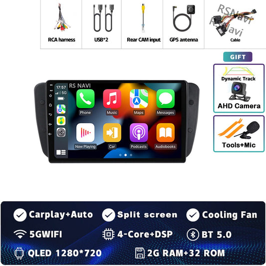Android 15 For SEAT Ibiza 6J IV 4 2008 - 2015 2K QLED Stereo Car Radio Multimedia Video Player GPS AI Voice CarPlay Head Unit