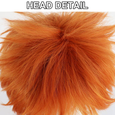 Synthetic Short Straight Orange Men Cosplay Wig with Bangs for Halloween Thanksgiving Day Christmas