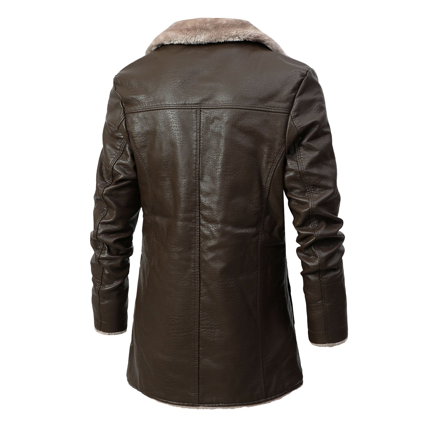 Men Coat Winter Long Leather Jacket Casual Jackets Coats New Faux Leather Vintage Biker Jacket Men Windproof Motorcycle Jacket