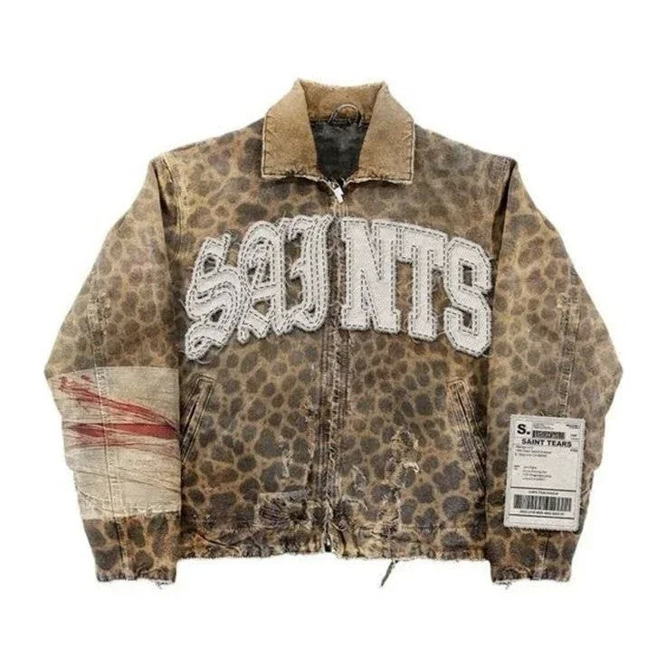 American Retro Leather Jacket Y2Kcoats Mens Womens Hip Hop Retro Embroidery Oversized Jacket Casual Zipper Motorcycle Clothes