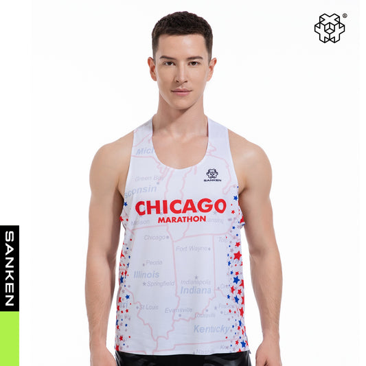 Men's Seamless Lightweight Marathon Tank Top Dry Fit Sleeveless Workout T-Shirt Fitness Singlet for Running