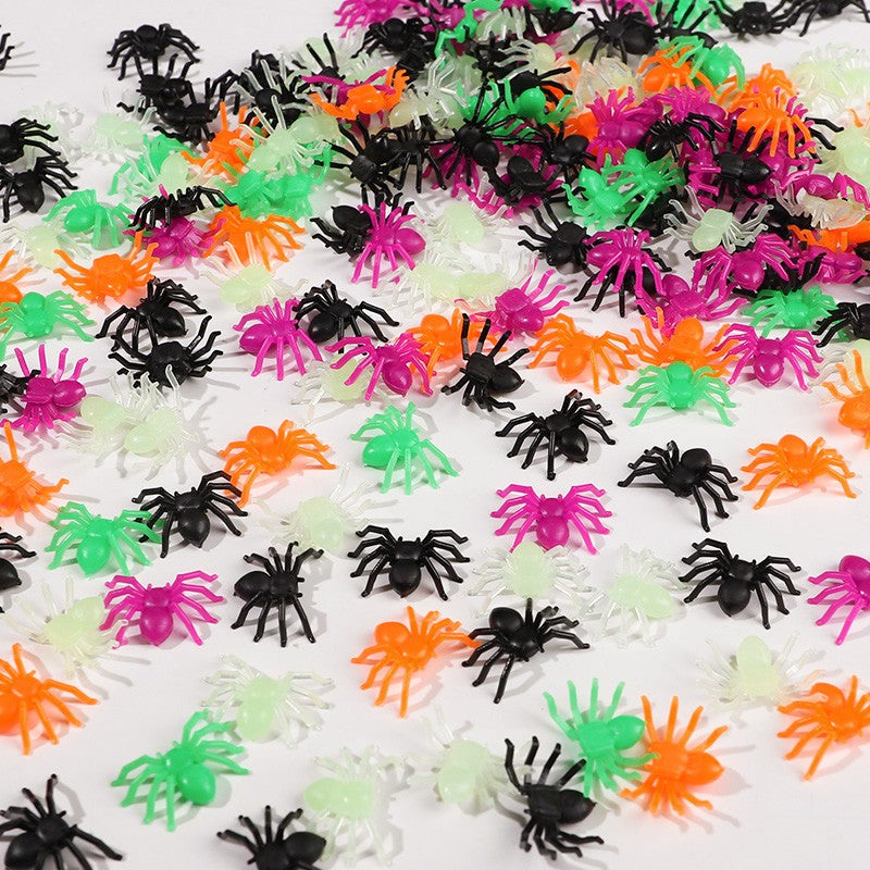 50Pcs Mini Spiders For Halloween Party Spider Web Decoration Halloween Haunted House Home Table Horror Props Kid Tricky Toy