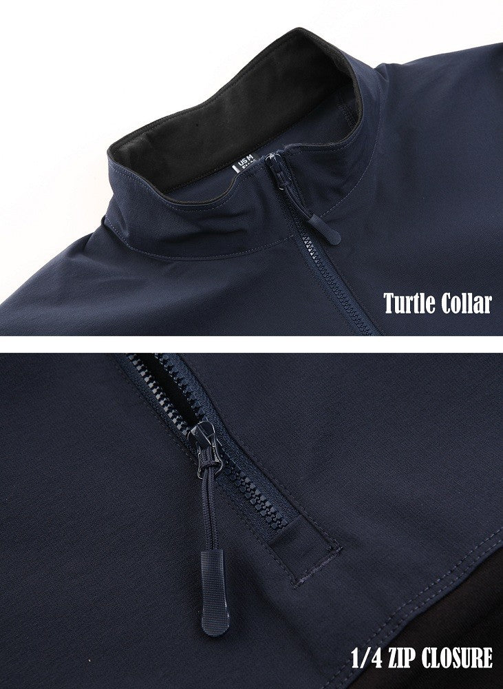 TACVASEN 1/4 Zipper Ripstops T-shirts With Zipper Pockets Mens Long Sleeve T-shirts Outdoor Hiking Tees Tops Pullover Workout