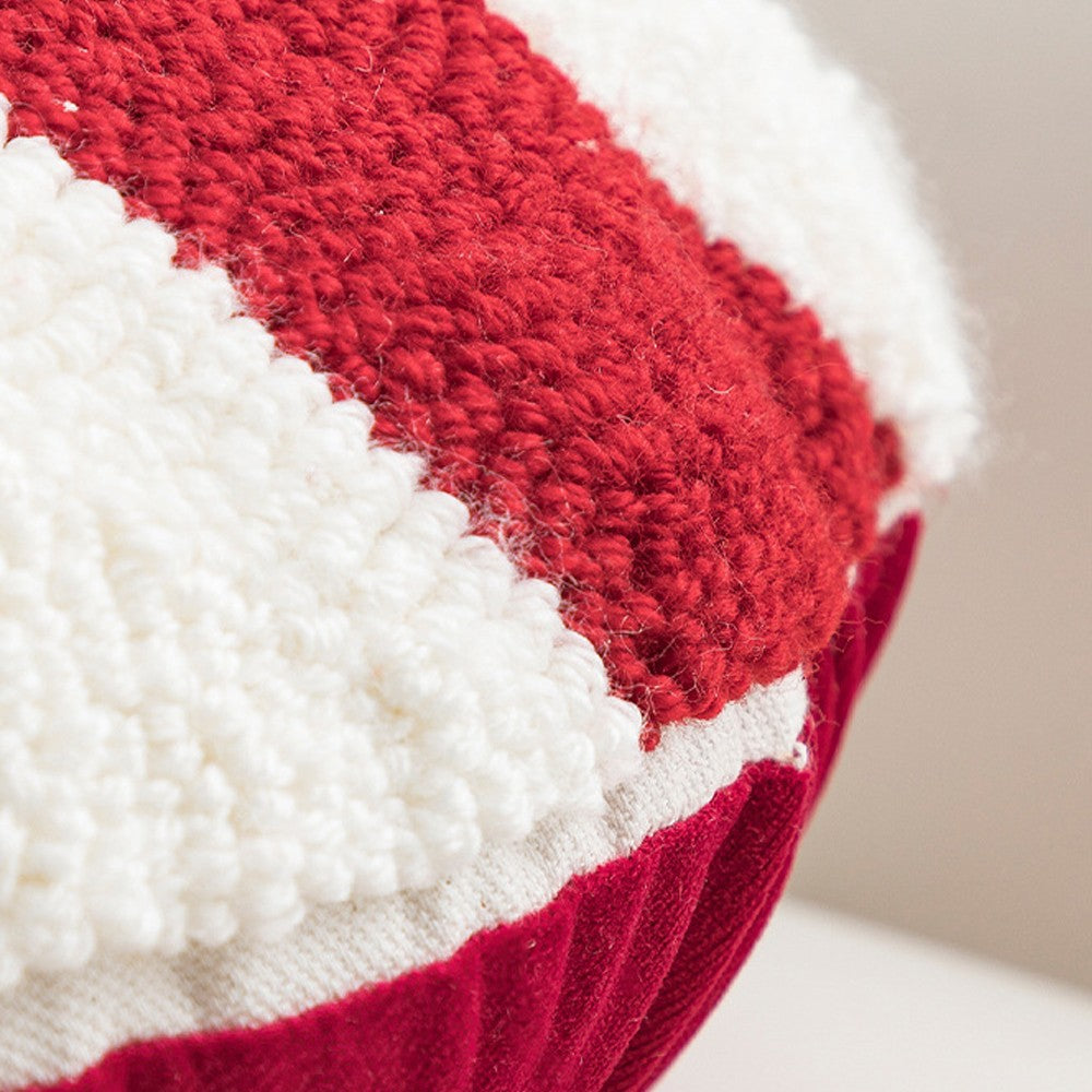 Christmas Candy Pillow with Stuffing Fluff Knitted Throw Pillow for Car Sofa Bedroom Decorating