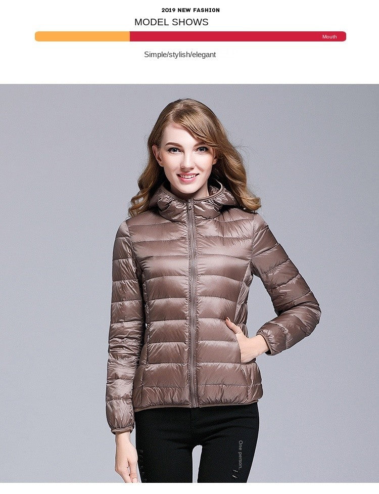 White Duck Down Winter Hoody Jackets Ultra-light Women Down Coats Puffer Long Sleeve Warm Slim Portable Thin Female Outwears 7XL