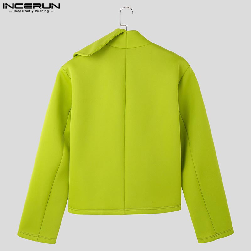Stylish Casual Style Tops INCERUN New Men Deconstruction Design Solid Loose Jackets Handsome Male Long Sleeved Jackets Coat 2025