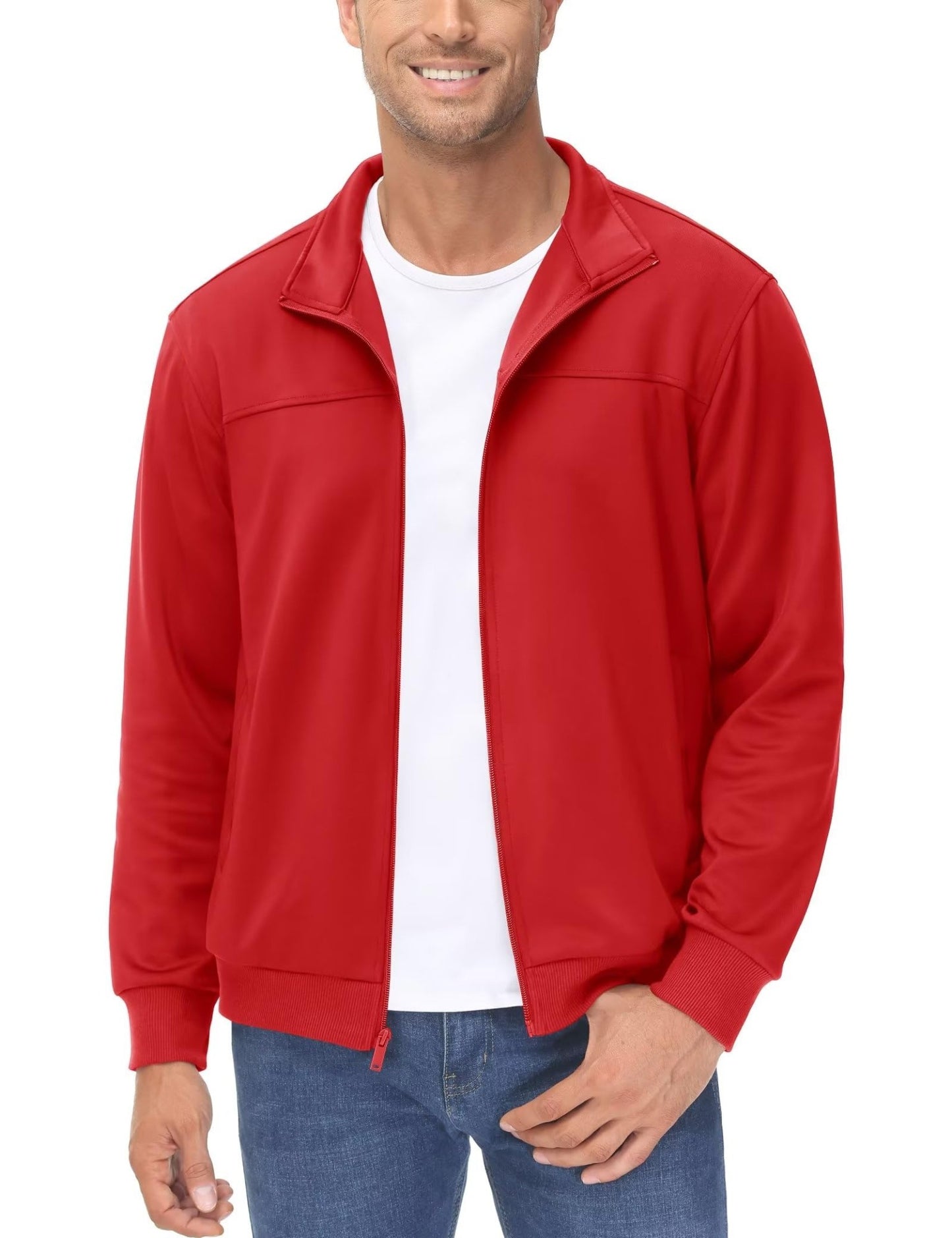 TACVASEN Spring Autumn Track Jackets Mens Lightweight Full Zip Sports Jacket Running Athletic Jackets Workout Fitness Outwear