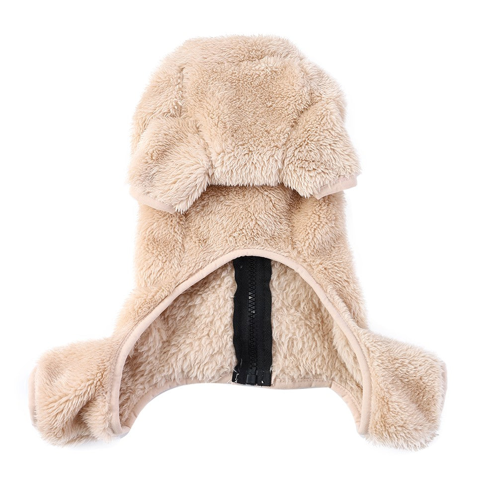 Soft Fleece Dog Clothes Winter Four Legs Covered Plush Pet Coat D-Ring Zipper Puppy Jacket Autumn Overall For Small Middle Dog