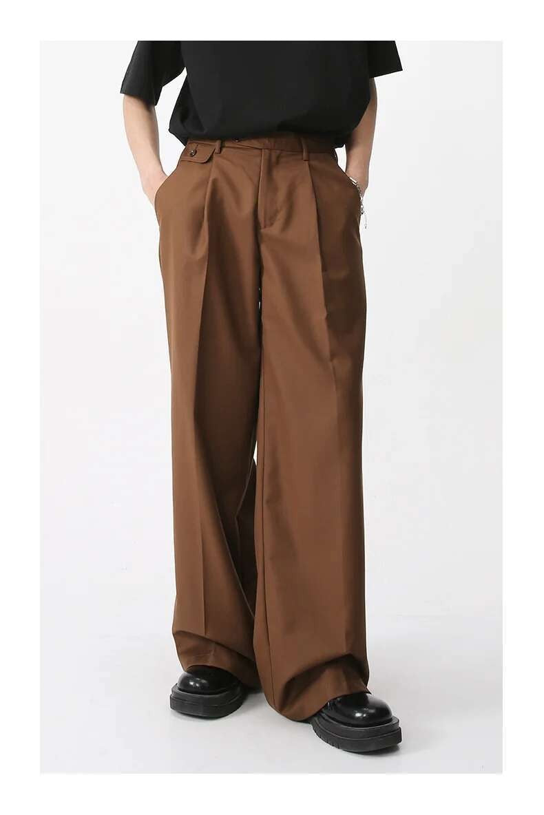 IEFB Men's Wear Spring New Suit Pants Loose Straight Korean Fashion Simple Solid Color Male Casual Trousers Wide Leg 9A6959