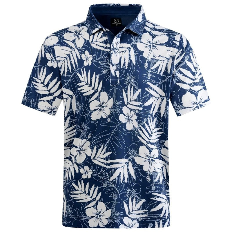 Hawaiian Plants Polo Shirt Man Summer 3D Print Leaves Flower Short Sleeve Golf Polo Shirts Oversized Street Tops Shirt Clothes