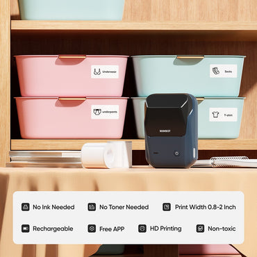 Portable Niimbot B1 Wireless Label Maker Adhesive Sticker Printer Labeling Machine DIY 20-50mm Labels for Office Home