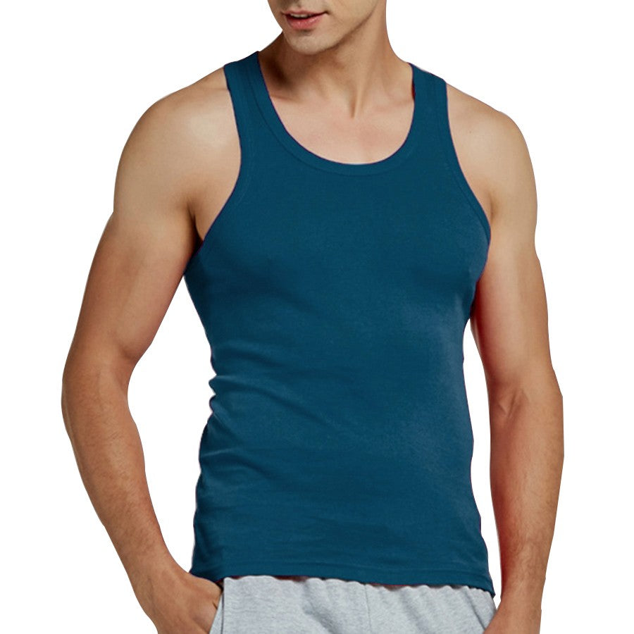 Tank Tops Men 2025 Summer 100% Cotton Cool Fitness Vest Sleeveless Tops Gym Slim Colorful Casual Undershirt Male 7 Colors 1PCS