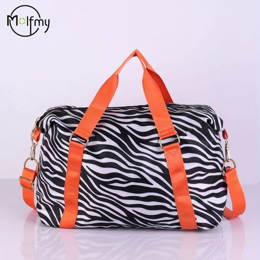 Large Capacity Travel Bag Wet Dry Shoulder Luggage Handbag Leisure Sports Fitness Bag Leopard Print Beach Bags Women's Backpack