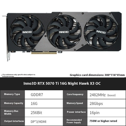 Inno3D RTX 5070 Ti 5070/5070Ti/16G 12G GDDR7 Gaming Esports Desktop Assembly Computer Independent Graphics Card