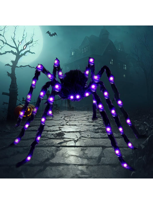 Joyfy 5 ft Light Up Giant Spider Halloween Decorations Scary Spider Halloween Outdoor Party Decorations Props Halloween Yard