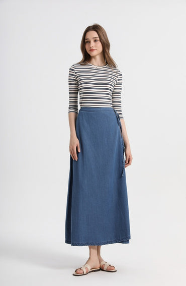 AS 2025 spring summer woman  linen one pieces  wrap skirts adjustable waist 2cm