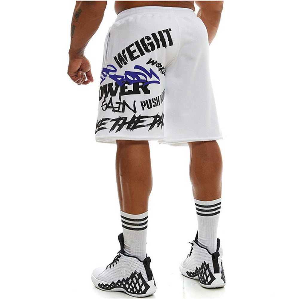 Mens Cotton Gym Shorts Hip Hop Summer Knee Length Fitness Sports Training Running Loose Male Casual Exercise Basketball Shorts