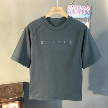 trendy t-shirt for men loose and fashionable versatile round neck 2025 new summer casual printed short sleeve top