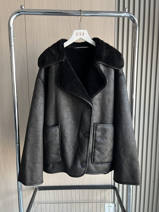 2024 Fall/Winter New Arrival Traf Women's ZW Series Double-Sided Collar Oversized Long-Sleeve Jacket Warm Coat 3548246