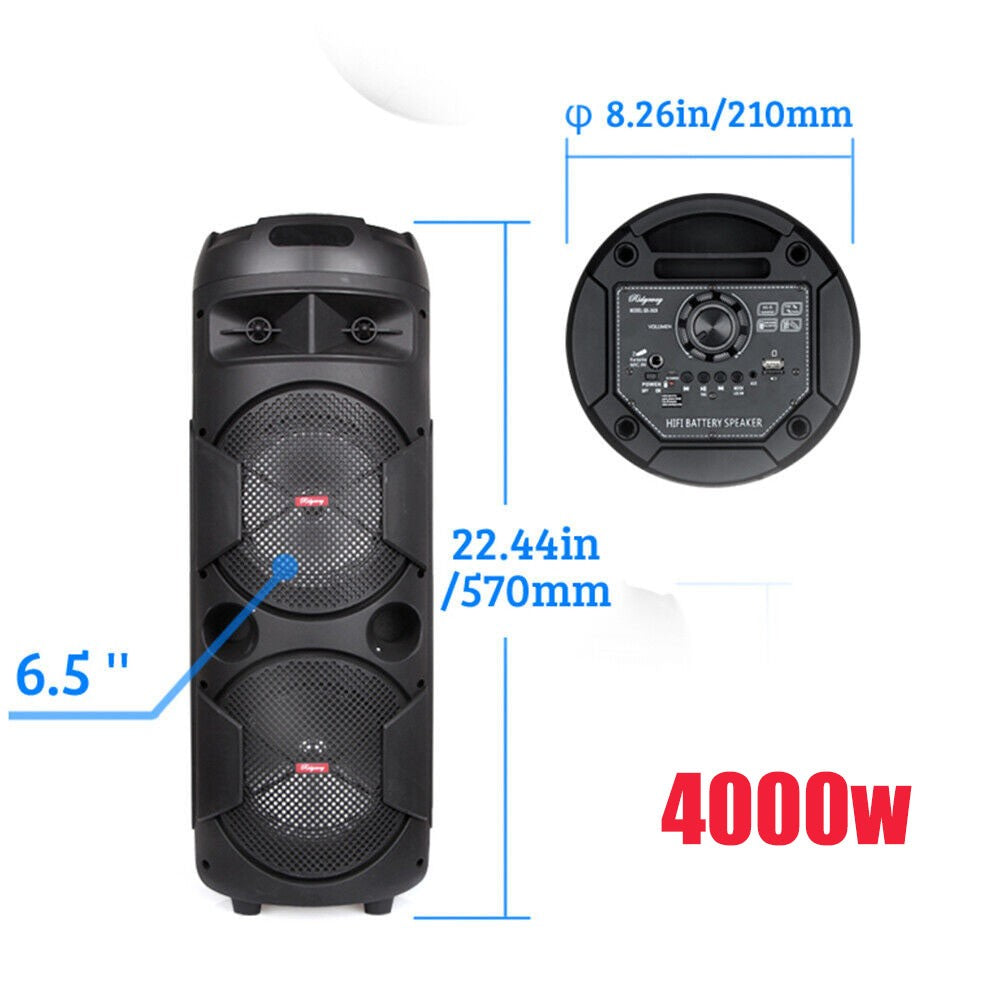 Caixa de som Bluetooth Portátil 6000W Subwoofer Graves Potentes Sistema de Som para Festa Dj Karaokê Luzes RGB Caixa de Som Recarregável