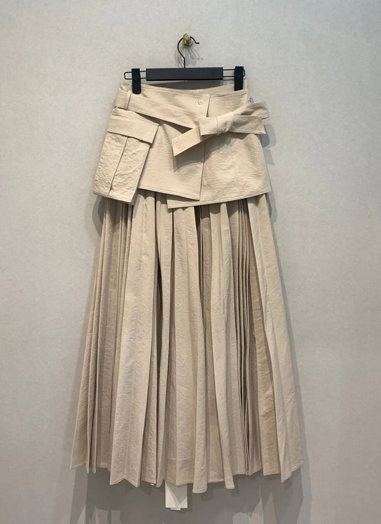 Spring Summer Vintage Japanese Casual Skirts Women Three-dimensional Two-piece Skirt High Waist All-match Pleated Faldas Mujer