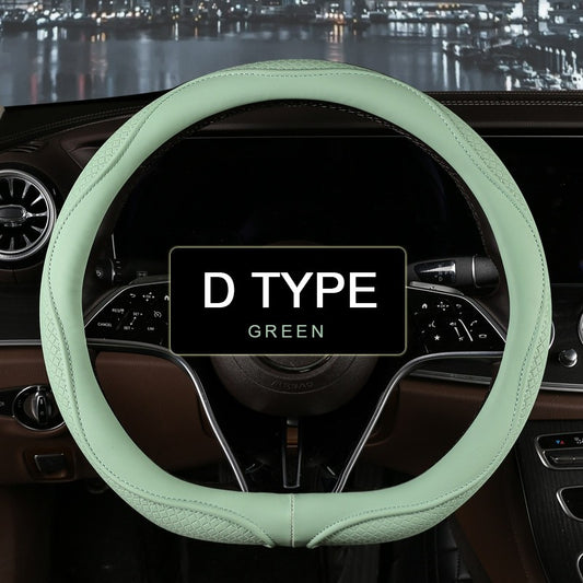 Motopets Car Anti-Slip Leather Steering Wheel Cover Universal Car Steering Wheel Protective Cover Fashion Style 38cm Type O D