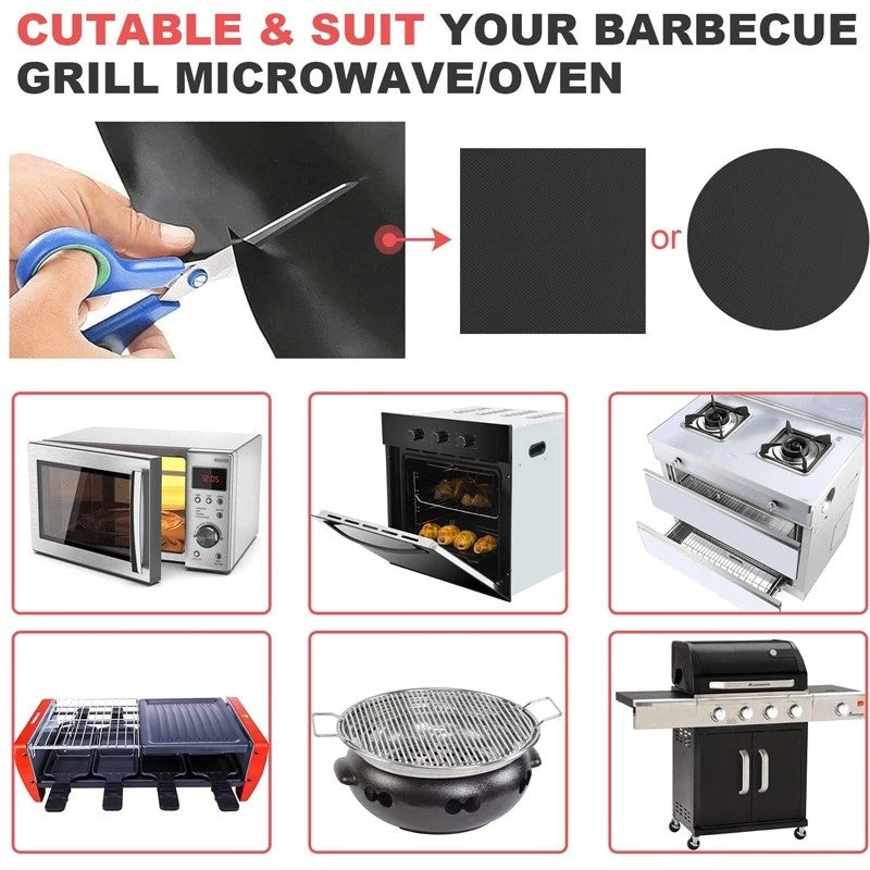 1/5/10pcs BBQ Grill Mat 40X33CM Non Stick Barbecue Grill Liners Oven Grill Foil Barbecue Liner Mat Kitchen Tools Accessories 50%