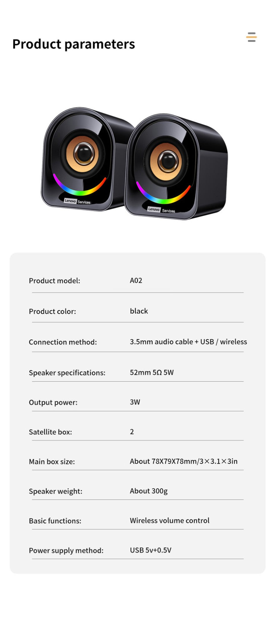 Caixas de som Lenovo para desktop, portáteis, pequenas, para computador, desktop, notebook, residenciais, com fio, mini caixas de som multimídia pequenas para desktop/notebook