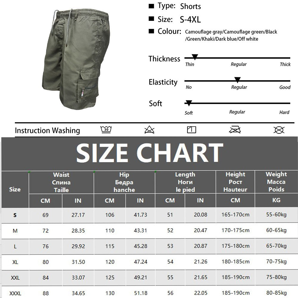 Summer Men's Military Cargo Shorts Mens Tactical Pants Casual Big Pocket Outdoor Sports Slacks Cargo Panels Trousers for Male