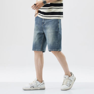 Men's Vintage Denim Shorts Summer Fashion Straight Loose Short Pants Comfortable Personality Wide-leg Casual Jeansdenim shorts