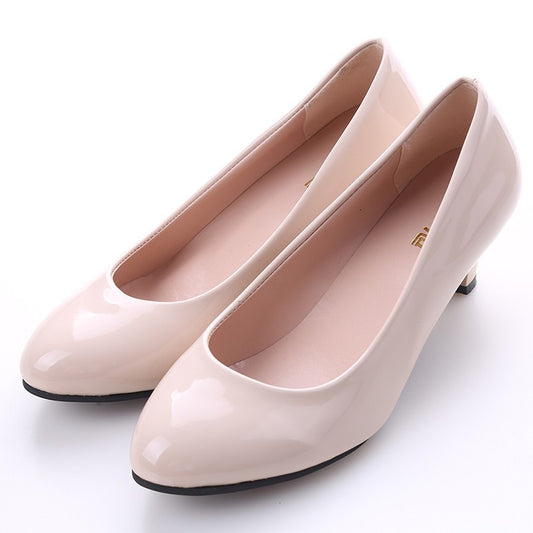 Sapatos Femininos Scarpin Salto Médio Nude Sexy Salto Alto Sapatos de Casamento Feminino Sapatos de Trabalho de Escritório Scarpin Branco Sapatos de Festa