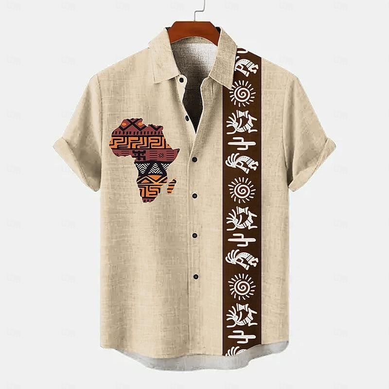 Men's Summer Hawaiian Casual Fashion Social Beach Style Short Sleeved Printed Loose Retro Vacation Shirt Camisas Estampadas