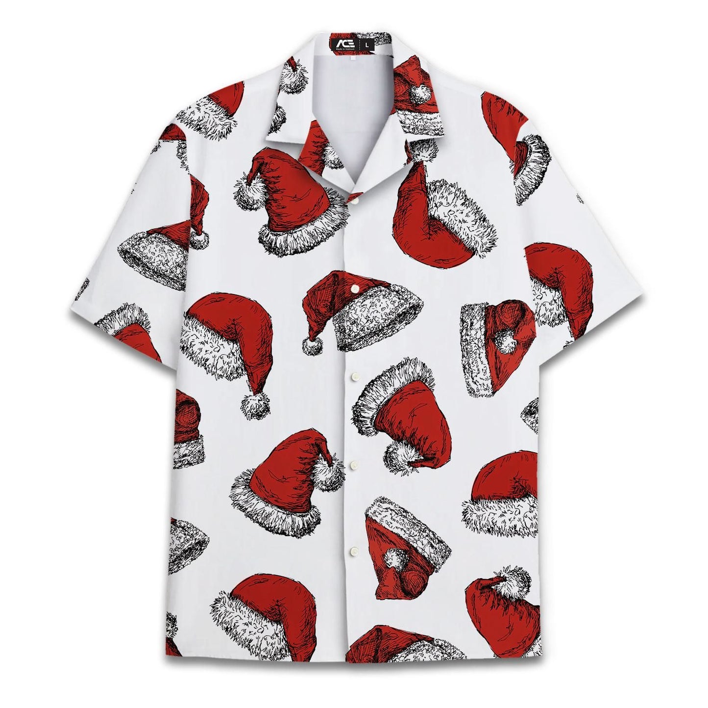 Christmas Hat Animal Graphic Blouse Santa Hawaiian Shirt Men Women Youth, Funny Raccoon Cat Shirts Holiday Aloha Xmas Outfit