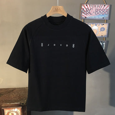 trendy t-shirt for men loose and fashionable versatile round neck 2025 new summer casual printed short sleeve top