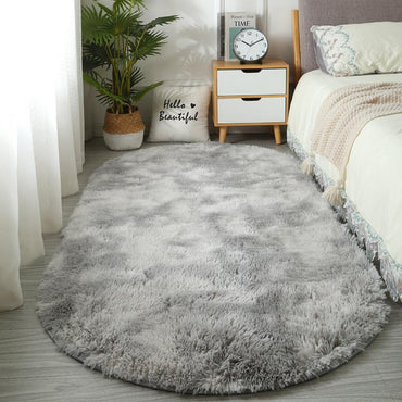 Tie-Dye Oval Living Room Rug Comfortable Soft Home Decor Floor Cushion Sofa Eend Table Bedroom Fluffy Non-Slip Plush Bed Rug