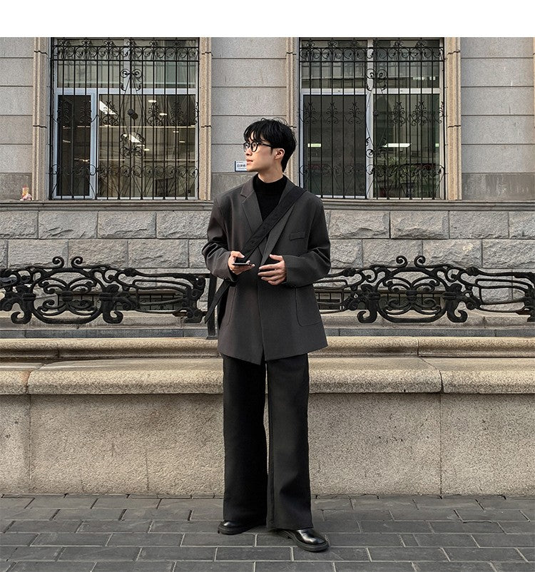 2024 Spring Summer Men Formal Blazers Men Korean Fashion Loose Casual Dress Jacket Men Harajuku Social Suit Jacket Clothing
