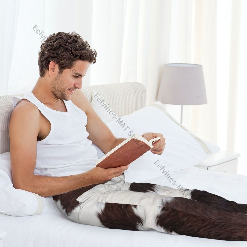 Cow Skin Texture Mens Pajamas Pyjamas Pants Lounge Pants Sleep Bottoms