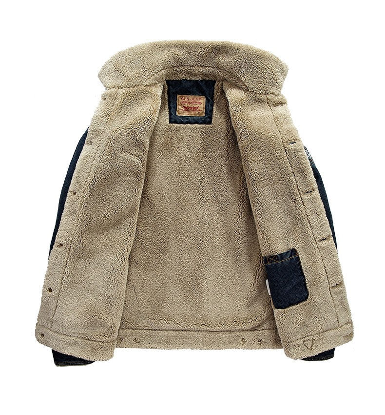 Winter Jackets Men Oversized Fleece Denim Jacket 6XL 7XL Streetwear Thicken Casual Jacket Coat Men's Clothing Outerwear AF66009A