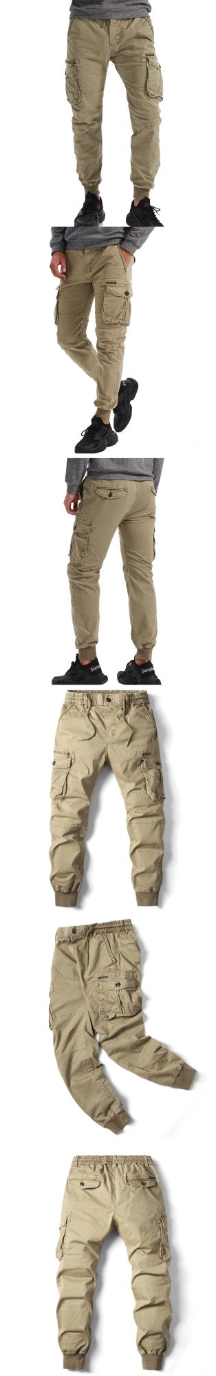 2024 New Cotton Men Cargo Pants Khaki Casual Men Tactical Joggers Cargo Multi-Pocket Fashions Black Army Trousers Work Wear