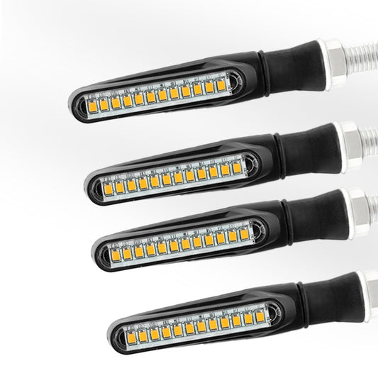 Motorcycle Led Turn Signals Directional Indicators Amber Flashing Blinker Rear Tail Brake Signal Light Motorcycle DRL Lamp 12V