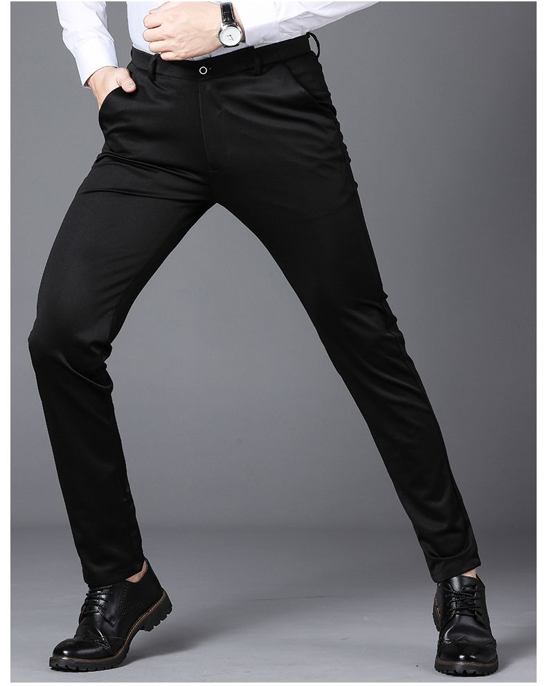 Spring Autumn Mens Business Suit Pants Male Summer Thin Formal Solid Long Dress Straight Baggy Office Trousers Drop Shipping