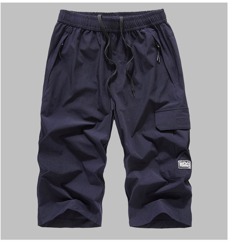 Men's Summer Quick Dry 3/4 Pants Lightweight Capri Shorts Hiking Fishing Travel Casual Cargo Shorts Pants Men Gym Shorts 7XL 8XL